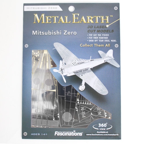 Metal Earth, 3D Model Kits, Metal, Gifts, Mitsubishi Zero Fighter Plane, 2365